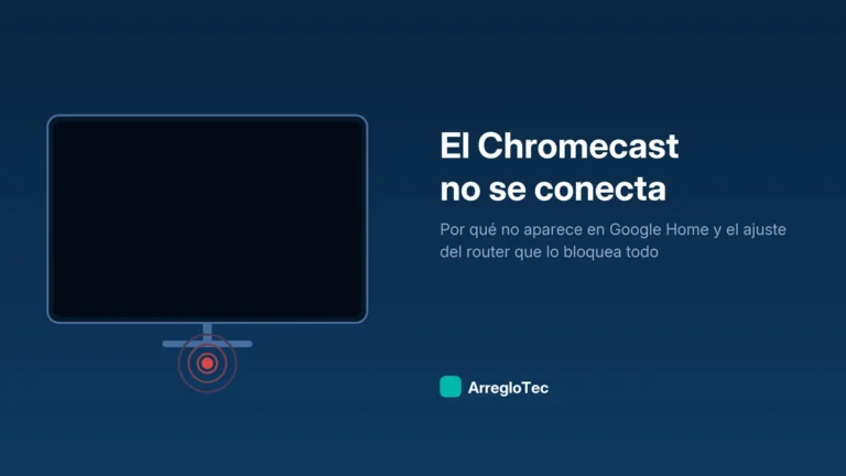 Ilustración de un dispositivo de streaming conectado a un televisor sin señal de red