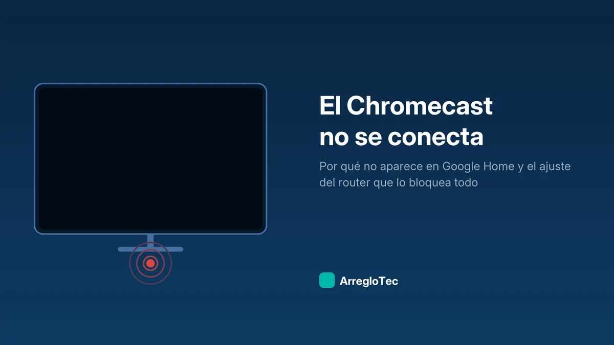 Ilustración de un dispositivo de streaming conectado a un televisor sin señal de red