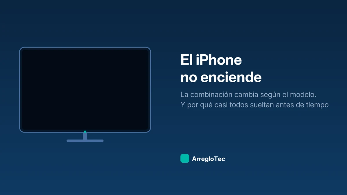 Ilustración de un teléfono iPhone con la pantalla completamente negra que no responde