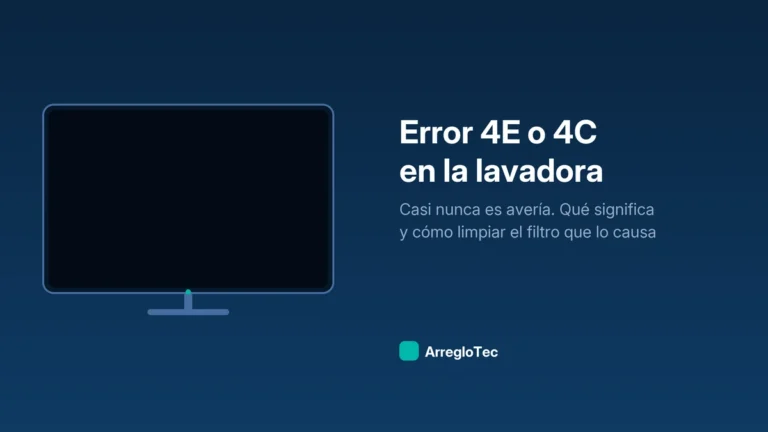 Ilustración de una lavadora mostrando un código de error en su pantalla
