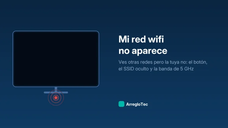 Ilustración de una lista de redes wifi con una red ausente