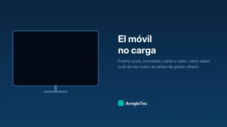 Ilustración de un teléfono móvil conectado a un cable de carga con el icono de batería vacía
