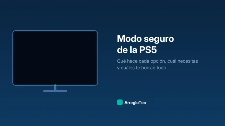 Ilustración de una consola PlayStation 5 arrancando en modo seguro