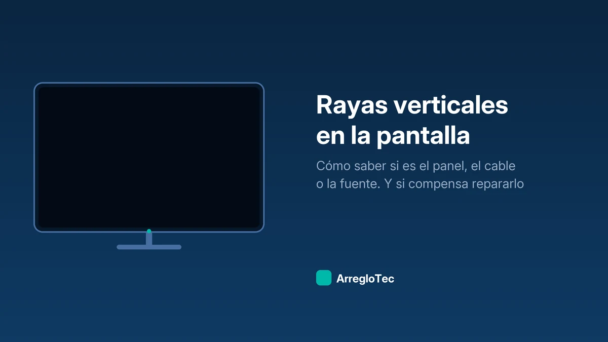 Ilustración de una pantalla de televisor con líneas verticales de color