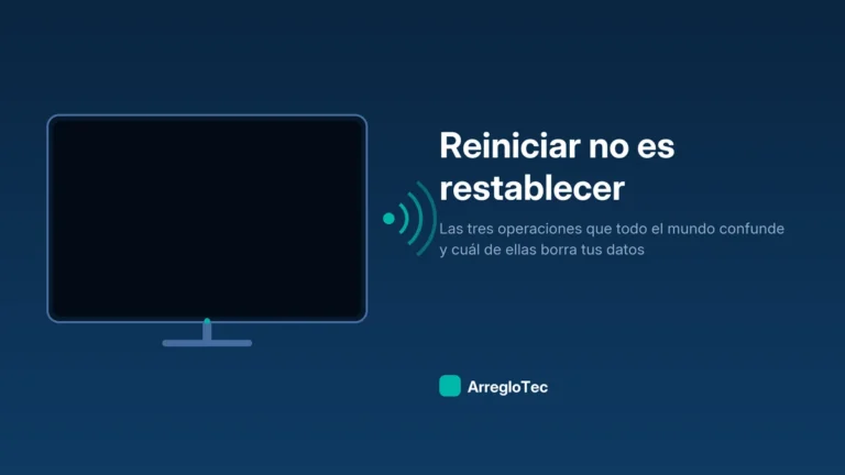 Ilustración de un botón de encendido con flechas de reinicio