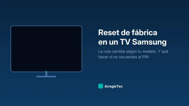 Ilustración de un televisor Samsung durante un restablecimiento de fábrica