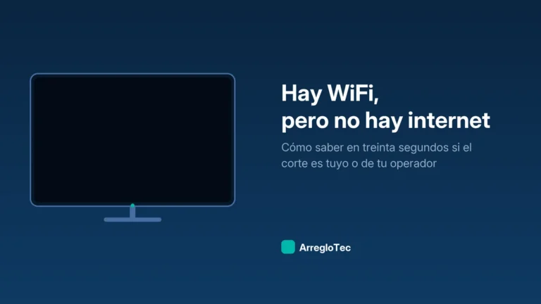 Ilustración de un router encendido sin conexión a internet