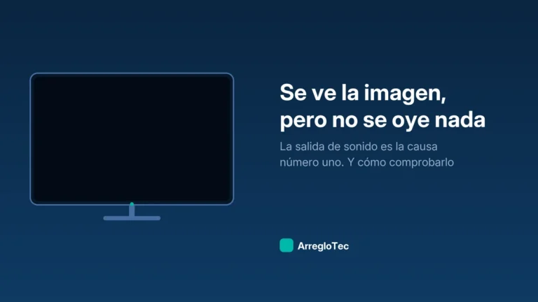 Ilustración de un televisor con imagen pero sin salida de audio