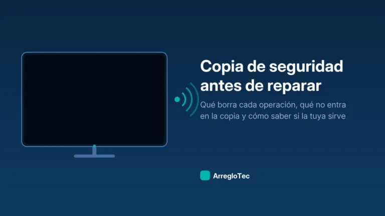Ilustración de un aparato con una copia de sus datos guardada aparte