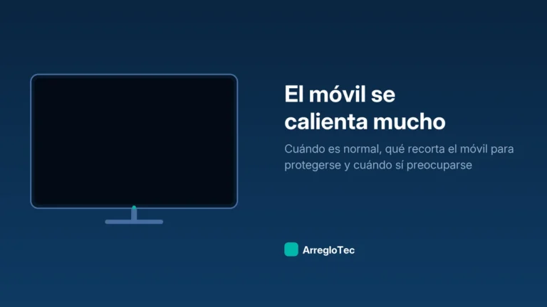 Ilustración de un teléfono móvil con un indicador de temperatura elevada